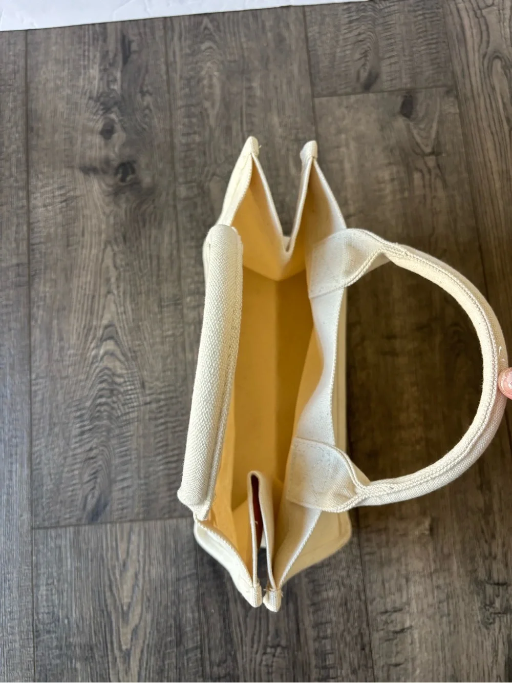 Tower 28 Cream Canvas Tote with White Logo